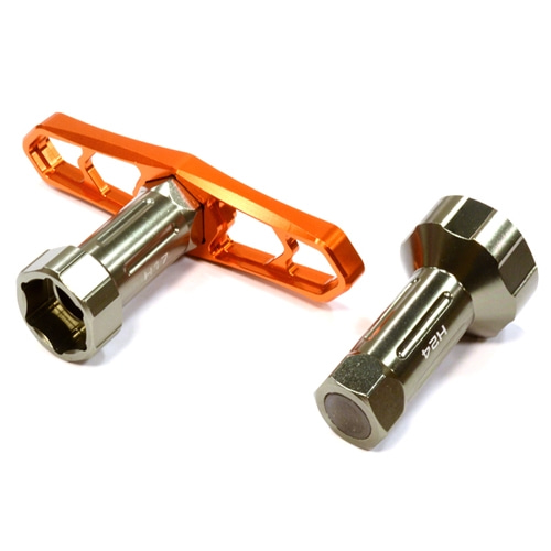 Professional Grade Hex Socket Wrench for 17mm &amp; 24mm Hex Wheel Nut C25852ORANGE